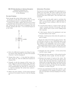 ME 373 Lab: First-Order Mechanical System Free Response