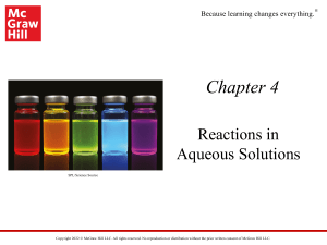 Chapter 4: Reactions in Aqueous Solutions