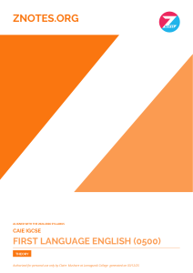 CAIE IGCSE First Language English 0500 Revision Notes 2024-2026