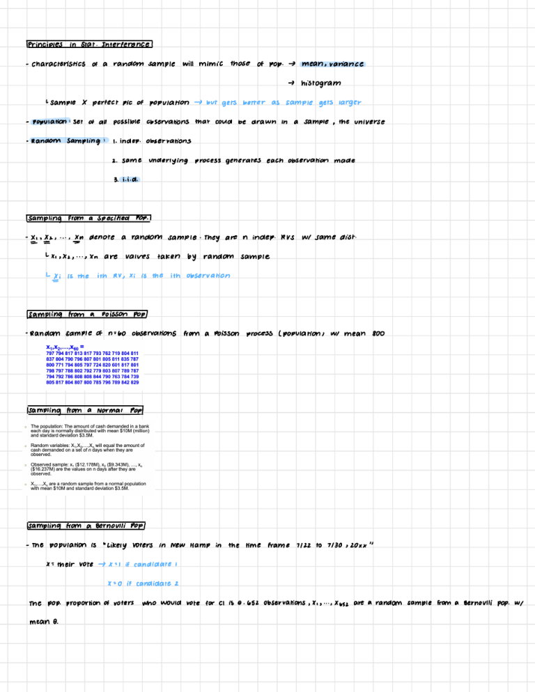 Statistics Lecture Notes: Sampling Distributions and Estimation