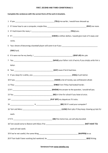 English Grammar: First, Second, Third Conditionals Worksheet