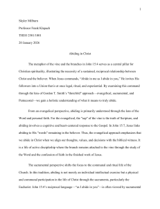 Abiding in Christ: A Theological Analysis