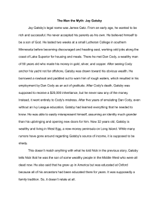 Jay Gatsby: The Man, the Myth, and His Background