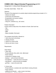 C++ Library Management System Assignment