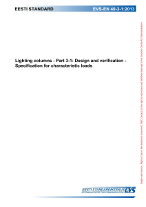 EN 40-3-1:2013 Lighting Columns Design Loads Standard