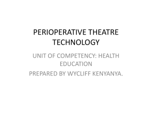 Perioperative Theatre Technology: Health Education Unit