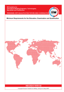 IIW Guideline for Welding Qualifications
