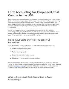 Farm Accounting for Crop-Level Cost Control in USA