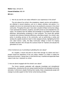 Reflection on School Core Values at Baao Community College