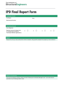 IPD Final Report Form - Structural Engineers