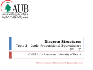 Logic: Propositional Equivalences | CMPS 211