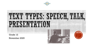 Grade 12 English Speech and Presentation Writing Guide 2025