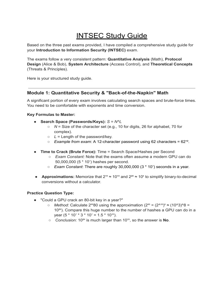 INTSEC Study Guide: InfoSec Exam Prep