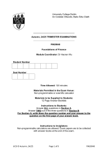 UCD FIN20040 Foundations of Finance Exam Paper