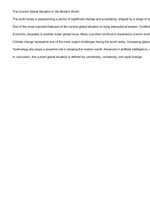 Current Global Situation: Tension, Inequality, Climate Change