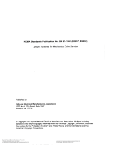 NEMA SM 23-1991 Steam Turbines for Mechanical Drive Service
