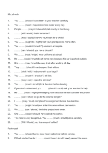 Modal Verbs & Past Modals English Grammar Exercises