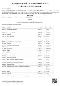 Dichiarazione Sostitutiva di Certificazioni - Ingegneria Civile