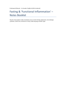 Fasting & Functional Inflammation: Notes on Mechanisms
