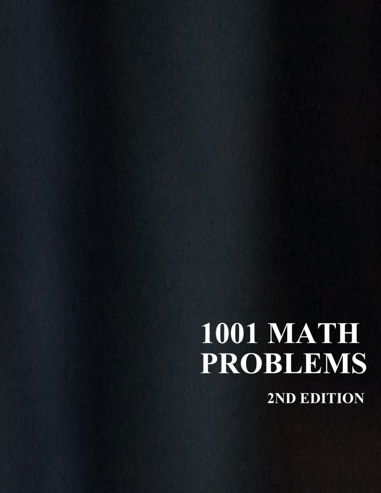 1001 Math Problems 2nd Edition Workbook