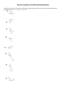 Newman Projection & IUPAC Naming Worksheet