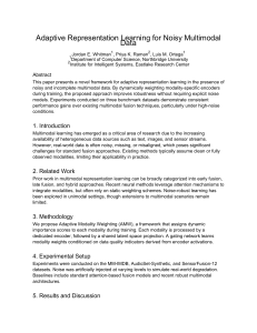 Adaptive Representation Learning for Noisy Multimodal Data