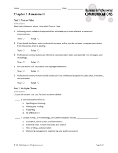 Professional Communication Assessment