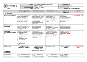 Grade 6 MAPEH Daily Lesson Log Week 8