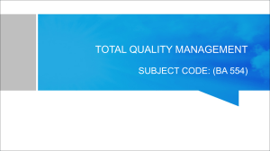 Total Quality Management (TQM) Course Notes