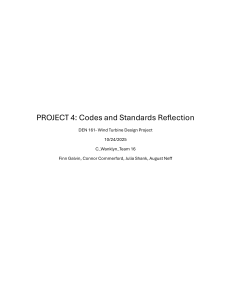 Codes and Standards Reflection for Wind Turbine Design Project