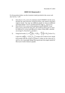 MOSFET Transistor Analysis Homework Assignment