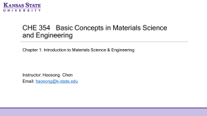 CHE 354: Materials Science & Engineering Syllabus
