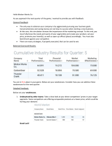 Business Simulation Feedback Report
