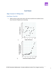 Alg1.3 Lesson 5: Fitting Lines Worksheet