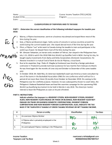 Income Taxation Taxpayer Classification Worksheet