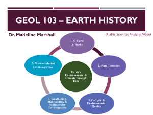 GEOL 103 Earth History Course Overview
