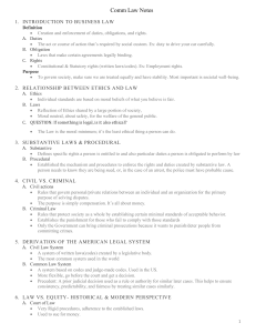 Comm Law Notes: Introduction to Business Law