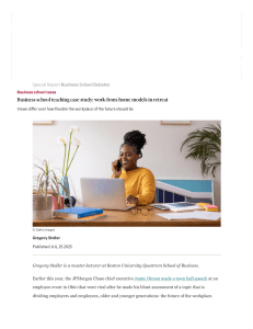 Business School Case Study: Work-From-Home Models & Future Workplace