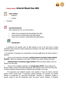Arterial Blood Gas ABG Study Guide