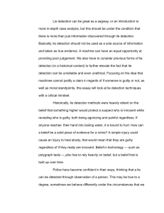 Critical Analysis of Lie Detection in Forensic Science