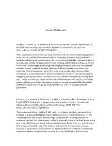 Annotated Bibliography: Group Therapy for Eating Disorders