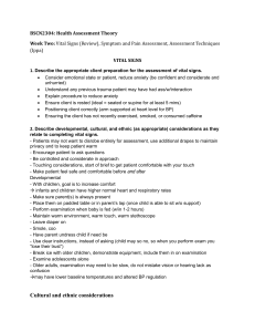 Health Assessment Theory: Vital Signs & Physical Examination