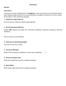 Marketing Assignment: AquaBoost Advertising Campaign