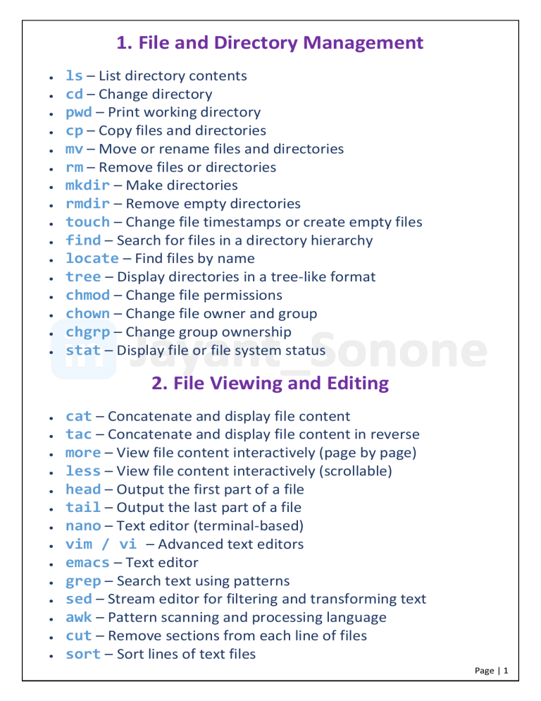 Linux Commands Reference Guide