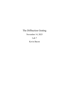 Diffraction Grating Lab Report