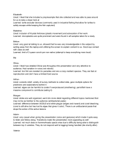 Presentation Feedback: Marine Biology & Ecology Topics