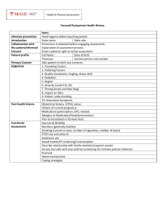 Focused Postpartum Health History Assessment Guide