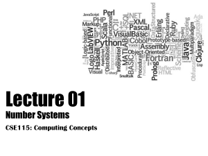 CSE115 Lecture Notes: Number Systems and Conversions