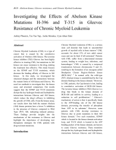 CML Gleevec Resistance: H396P & T315I Mutations