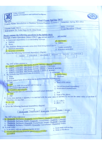 Database SQL and Normalization Lecture Notes